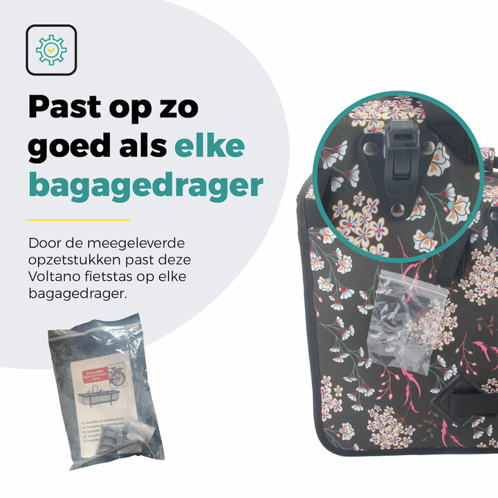 Voltano Voorgevormde Enkele Fietstas / Pakaftas - Pink Elegance - 17L