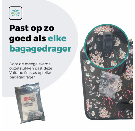 Voltano Voorgevormde Enkele Fietstas / Pakaftas - Pink Elegance - 17L