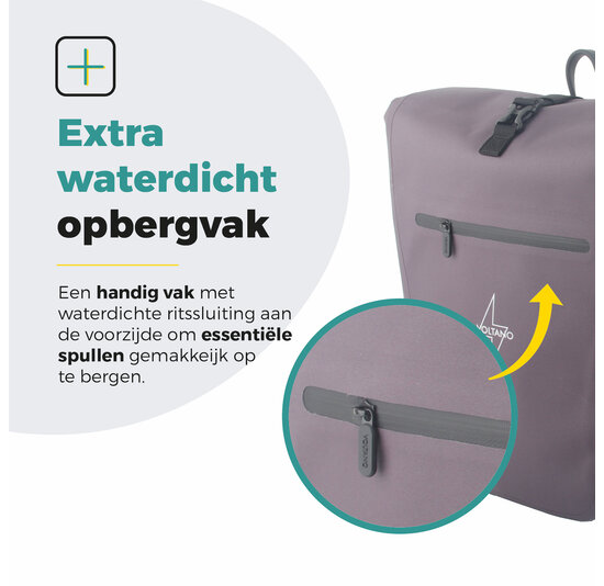 Voltano Luxe E-bike Fietstas 28L - Taupe - Pakaftas Met Laptop vak - 100% Waterdicht
