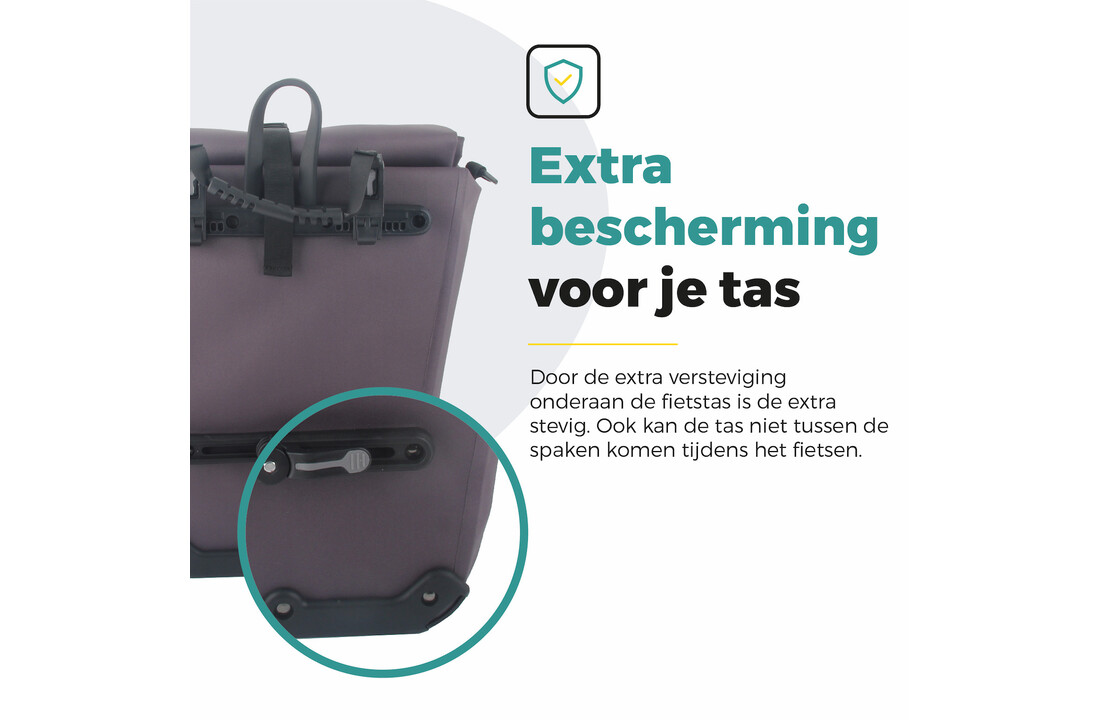 Voltano Luxe E-bike Fietstas 28L - Taupe - Pakaftas Met Laptop vak - 100% Waterdicht