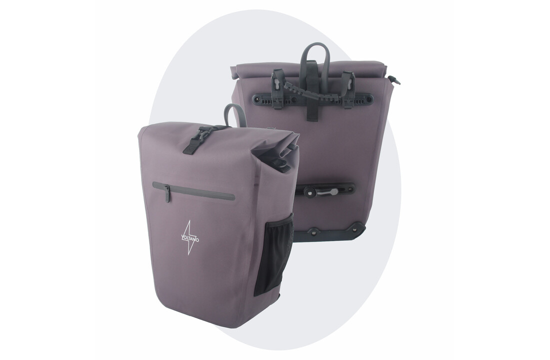 Voltano Luxe E-bike Fietstas 28L - Taupe - Pakaftas Met Laptop vak - 100% Waterdicht