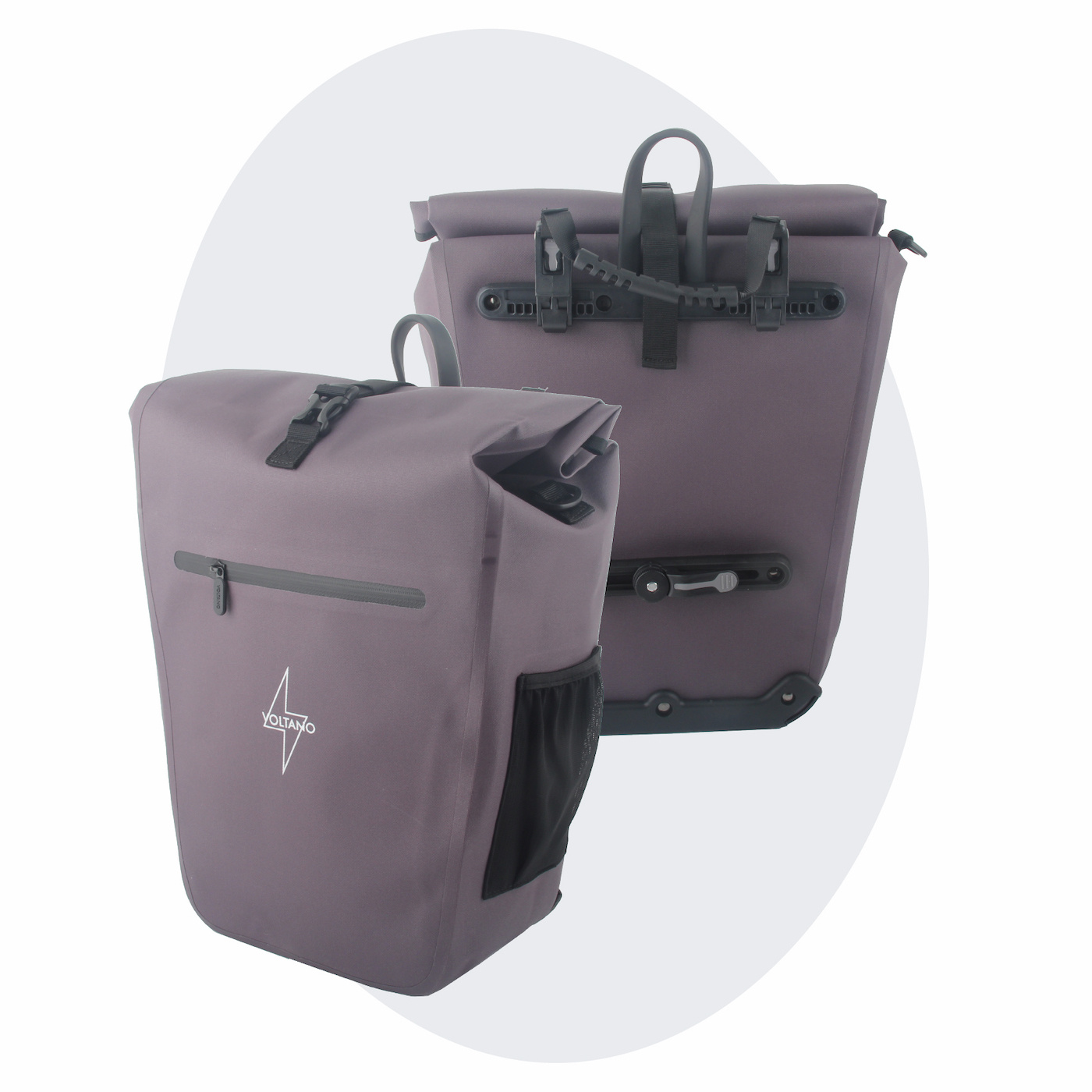 Voltano Luxe E-bike Fietstas 28L - Taupe - Pakaftas Met Laptop vak - 100% Waterdicht