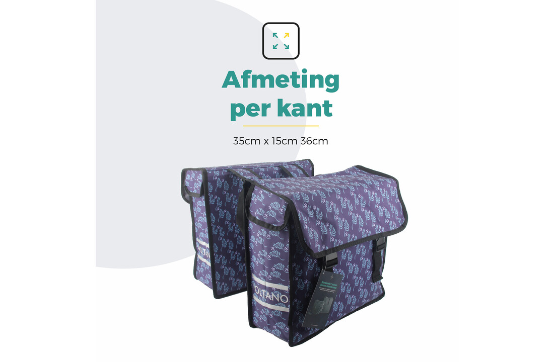 Voltano Dubbele Fietstas Purple Passion - 38 Liter - Waterdicht Polyester