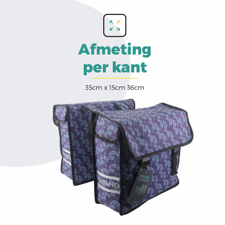 Voltano Dubbele Fietstas Purple Passion - 38 Liter - Waterdicht Polyester