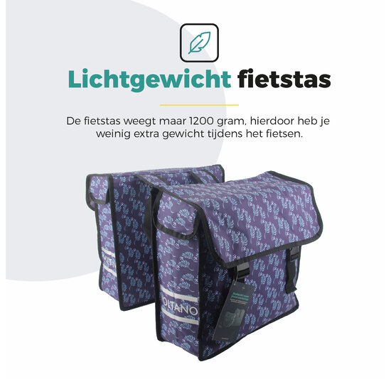 Voltano Dubbele Fietstas Purple Passion - 38 Liter - Waterdicht Polyester