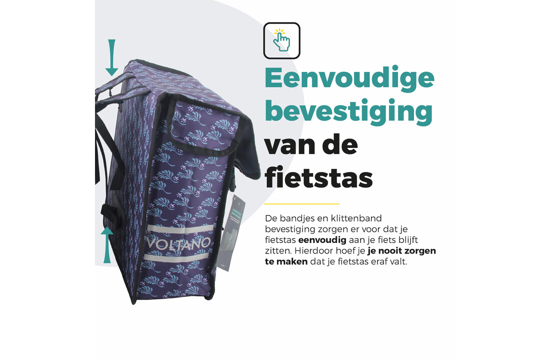 Voltano Dubbele Fietstas Purple Passion - 38 Liter - Waterdicht Polyester