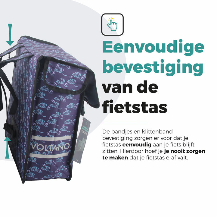 Voltano Dubbele Fietstas Purple Passion - 38 Liter - Waterdicht Polyester