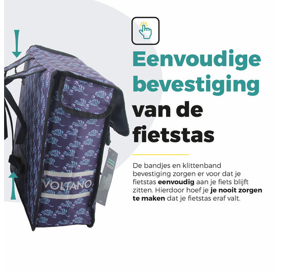 Voltano Dubbele Fietstas Purple Passion - 38 Liter - Waterdicht Polyester