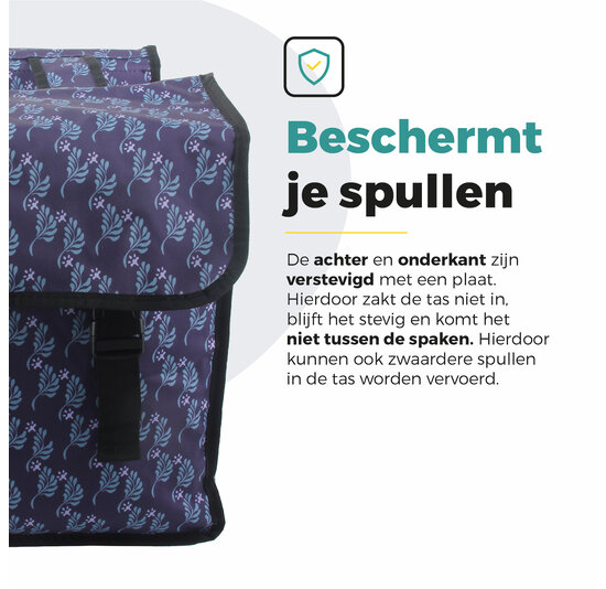 Voltano Dubbele Fietstas Purple Passion - 38 Liter - Waterdicht Polyester