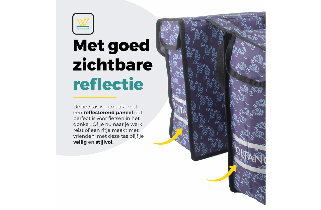 Voltano Dubbele Fietstas Purple Passion - 38 Liter - Waterdicht Polyester