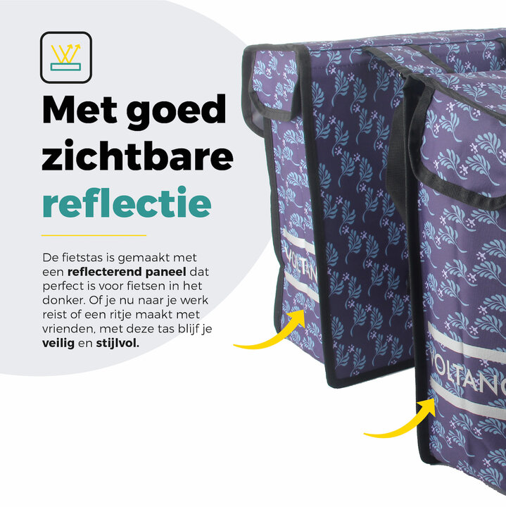 Voltano Dubbele Fietstas Purple Passion - 38 Liter - Waterdicht Polyester