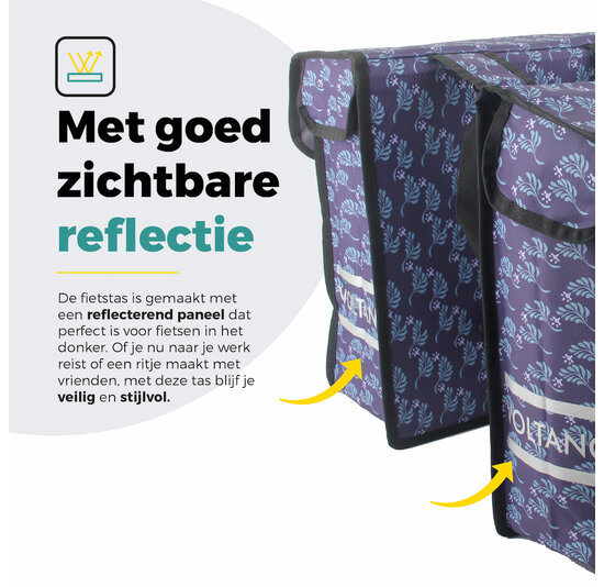 Voltano Dubbele Fietstas Purple Passion - 38 Liter - Waterdicht Polyester