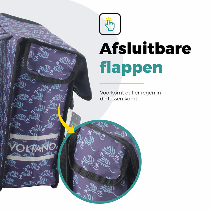 Voltano Dubbele Fietstas Purple Passion - 38 Liter - Waterdicht Polyester