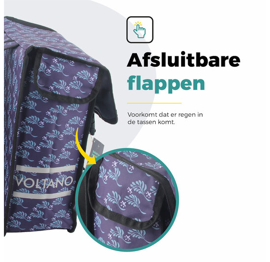 Voltano Dubbele Fietstas Purple Passion - 38 Liter - Waterdicht Polyester