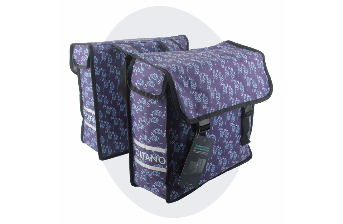 Voltano Dubbele Fietstas Purple Passion - 38 Liter - Waterdicht Polyester