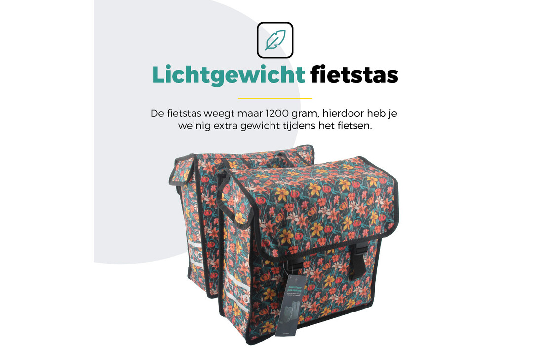 Voltano Dubbele Fietstas Floral Fiesta - 38 Liter - Waterdicht Polyester