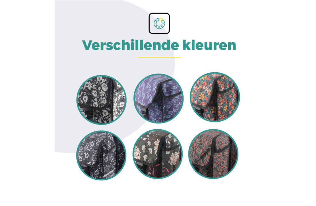 Voltano Dubbele Fietstas Floral Fiesta - 38 Liter - Waterdicht Polyester