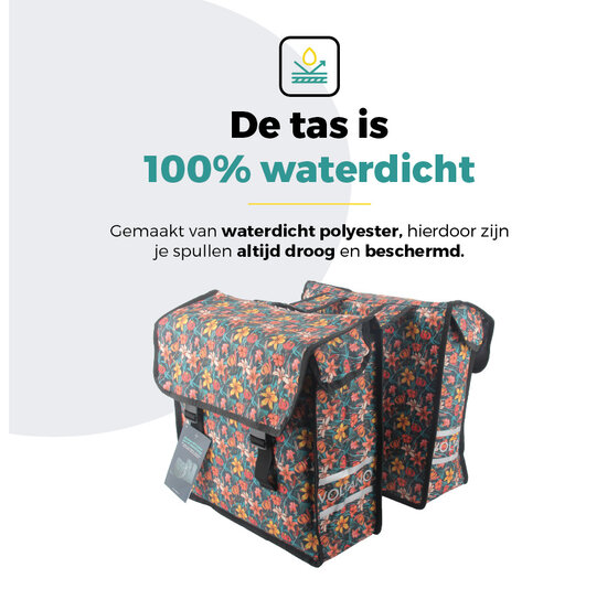 Voltano Dubbele Fietstas Floral Fiesta - 38 Liter - Waterdicht Polyester