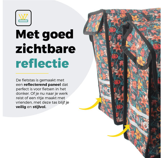 Voltano Dubbele Fietstas Floral Fiesta - 38 Liter - Waterdicht Polyester