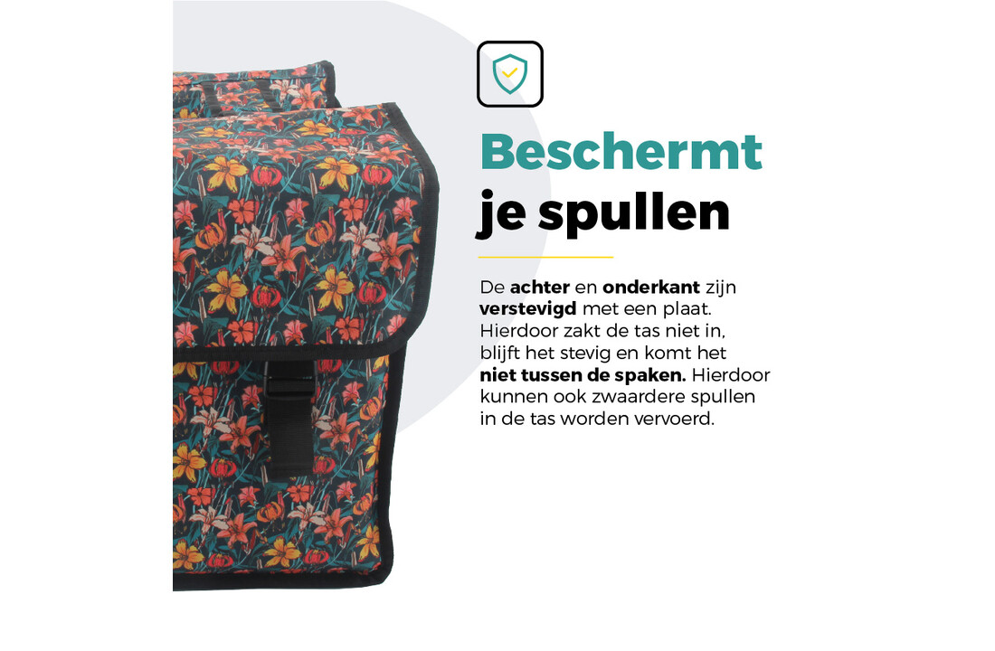 Voltano Dubbele Fietstas Floral Fiesta - 38 Liter - Waterdicht Polyester