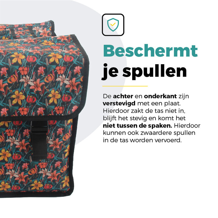 Voltano Dubbele Fietstas Floral Fiesta - 38 Liter - Waterdicht Polyester