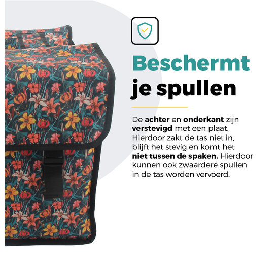 Voltano Dubbele Fietstas Floral Fiesta - 38 Liter - Waterdicht Polyester