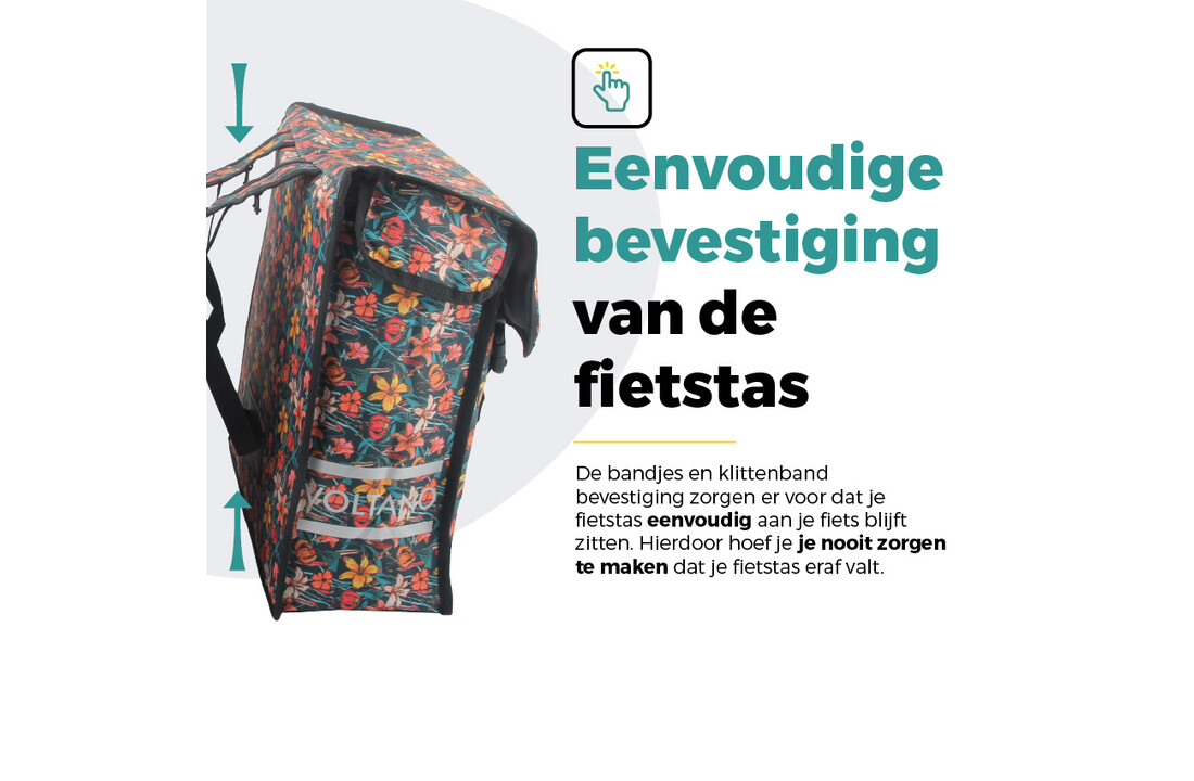 Voltano Dubbele Fietstas Floral Fiesta - 38 Liter - Waterdicht Polyester