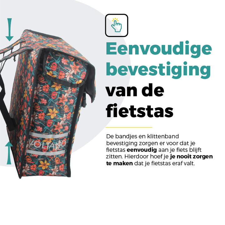 Voltano Dubbele Fietstas Floral Fiesta - 38 Liter - Waterdicht Polyester