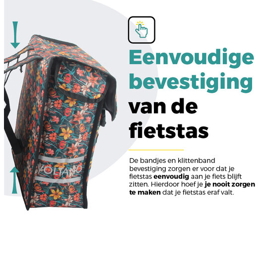 Voltano Dubbele Fietstas Floral Fiesta - 38 Liter - Waterdicht Polyester