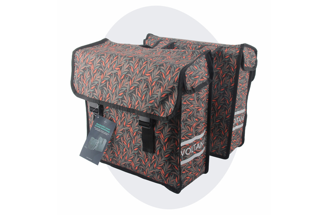 Voltano Dubbele Fietstas Crimson Leaf - 38 Liter - Waterdicht Polyester