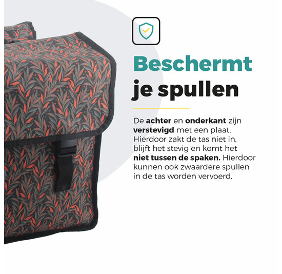Voltano Dubbele Fietstas Crimson Leaf - 38 Liter - Waterdicht Polyester