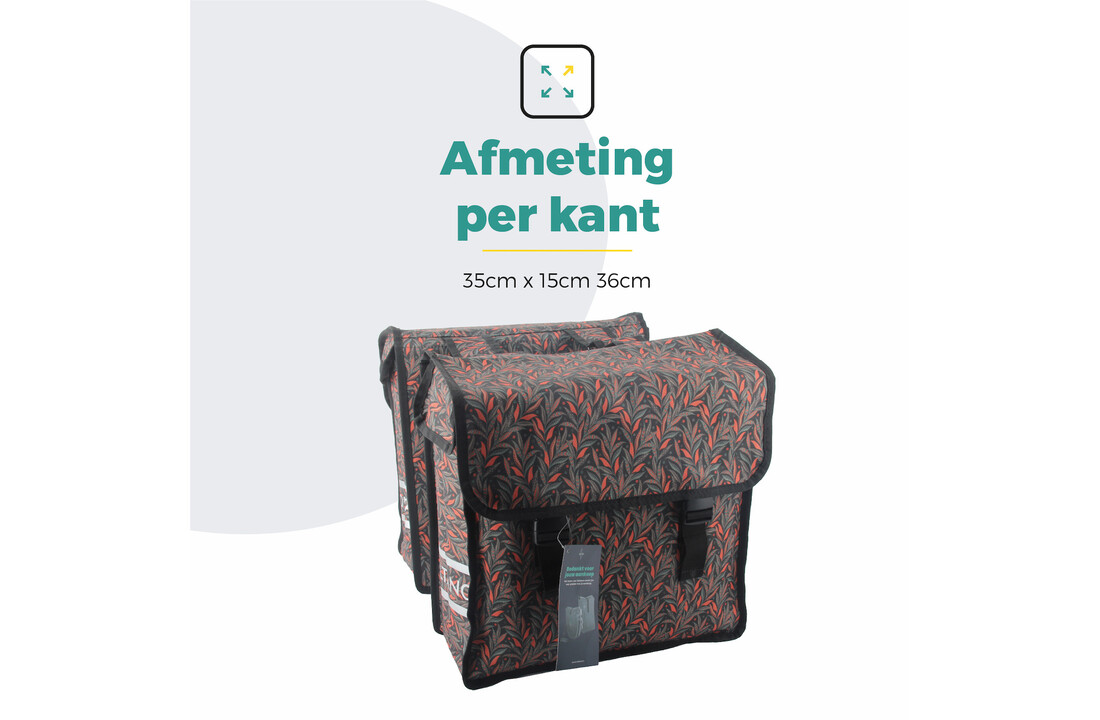 Voltano Dubbele Fietstas Crimson Leaf - 38 Liter - Waterdicht Polyester