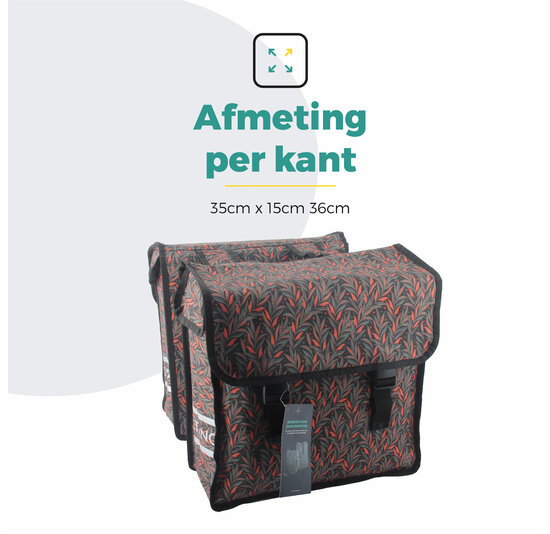 Voltano Dubbele Fietstas Crimson Leaf - 38 Liter - Waterdicht Polyester
