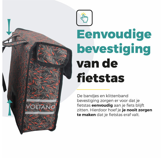 Voltano Dubbele Fietstas Crimson Leaf - 38 Liter - Waterdicht Polyester