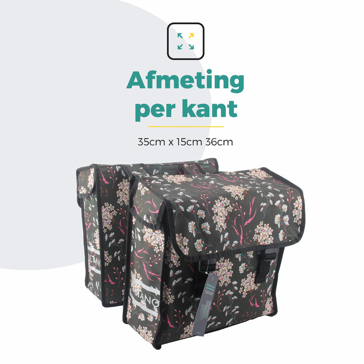 Voltano Dubbele Fietstas Pink Elegance - 38 Liter - Waterdicht Polyester