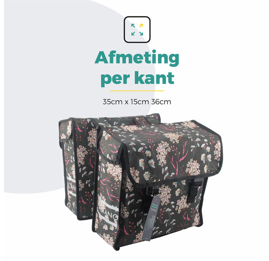 Voltano Dubbele Fietstas Pink Elegance - 38 Liter - Waterdicht Polyester