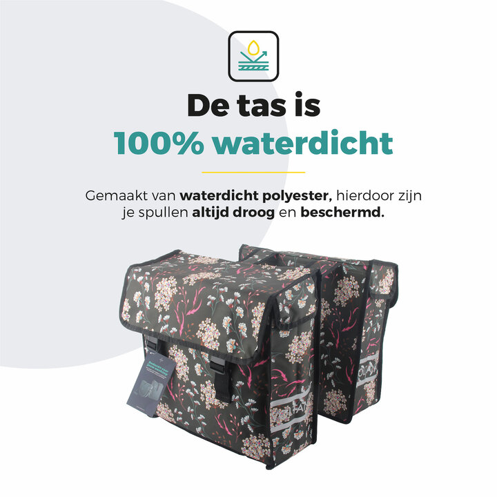 Voltano Dubbele Fietstas Pink Elegance - 38 Liter - Waterdicht Polyester