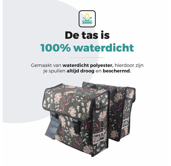 Voltano Dubbele Fietstas Pink Elegance - 38 Liter - Waterdicht Polyester