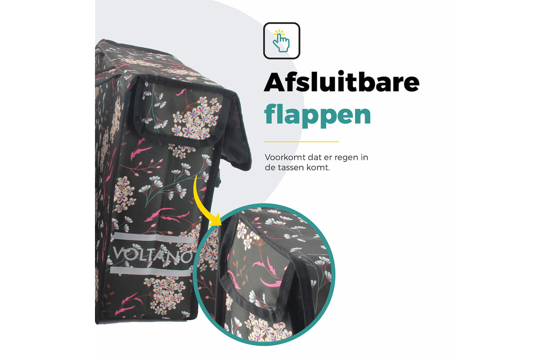 Voltano Dubbele Fietstas Pink Elegance - 38 Liter - Waterdicht Polyester