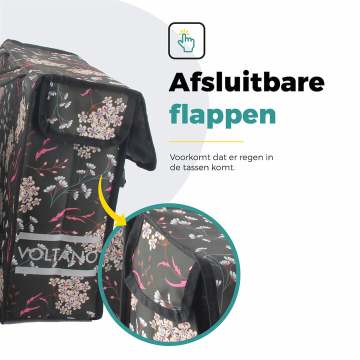 Voltano Dubbele Fietstas Pink Elegance - 38 Liter - Waterdicht Polyester