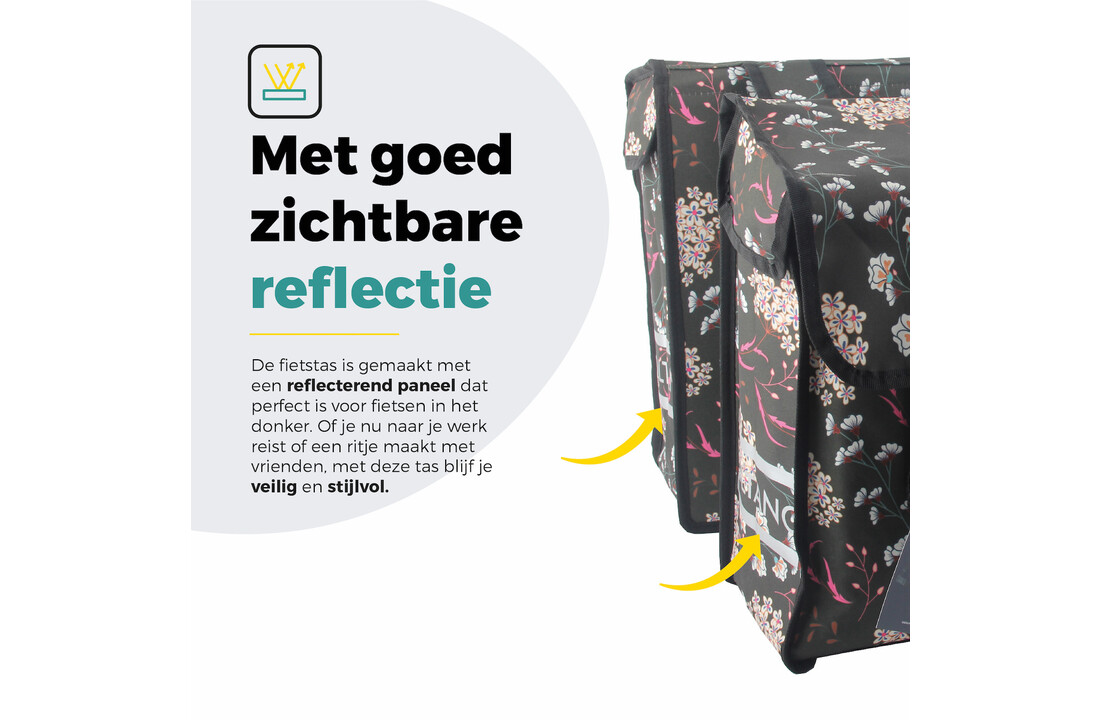 Voltano Dubbele Fietstas Pink Elegance - 38 Liter - Waterdicht Polyester