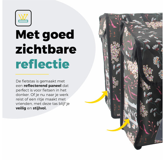 Voltano Dubbele Fietstas Pink Elegance - 38 Liter - Waterdicht Polyester