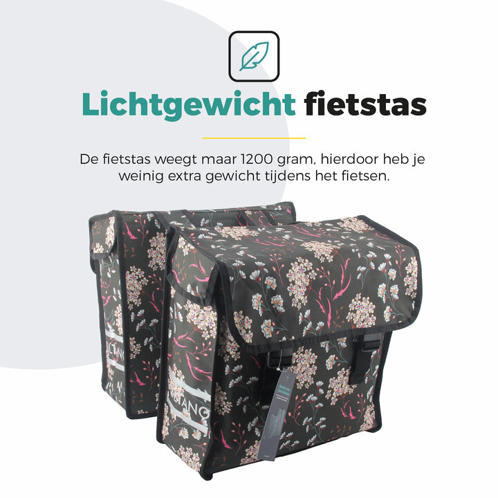 Voltano Dubbele Fietstas Pink Elegance - 38 Liter - Waterdicht Polyester