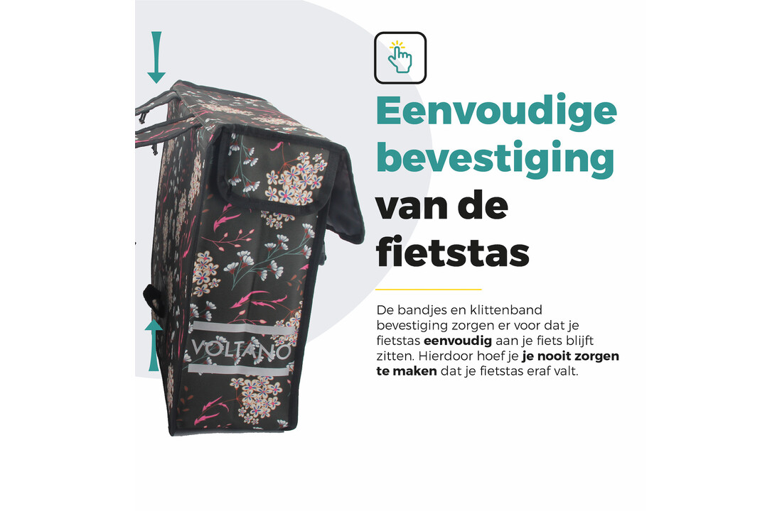 Voltano Dubbele Fietstas Pink Elegance - 38 Liter - Waterdicht Polyester