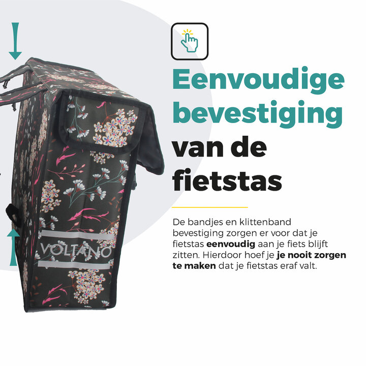 Voltano Dubbele Fietstas Pink Elegance - 38 Liter - Waterdicht Polyester