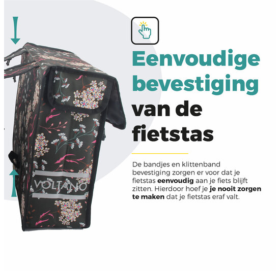 Voltano Dubbele Fietstas Pink Elegance - 38 Liter - Waterdicht Polyester