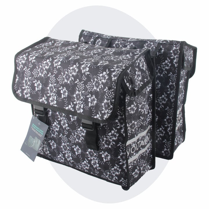 Voltano Dubbele Fietstas Floral Elegance - 38 Liter - Waterdicht Polyester
