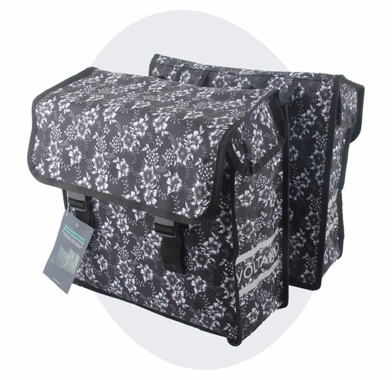 Voltano Dubbele Fietstas Floral Elegance - 38 Liter - Waterdicht Polyester