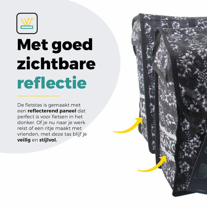 Voltano Dubbele Fietstas Floral Elegance - 38 Liter - Waterdicht Polyester