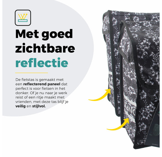 Voltano Dubbele Fietstas Floral Elegance - 38 Liter - Waterdicht Polyester